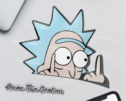 Anime Town Creations Sticker Rick And Morty Middle Finger Rick 5" Accessories - Anime Rick and Morty Sticker