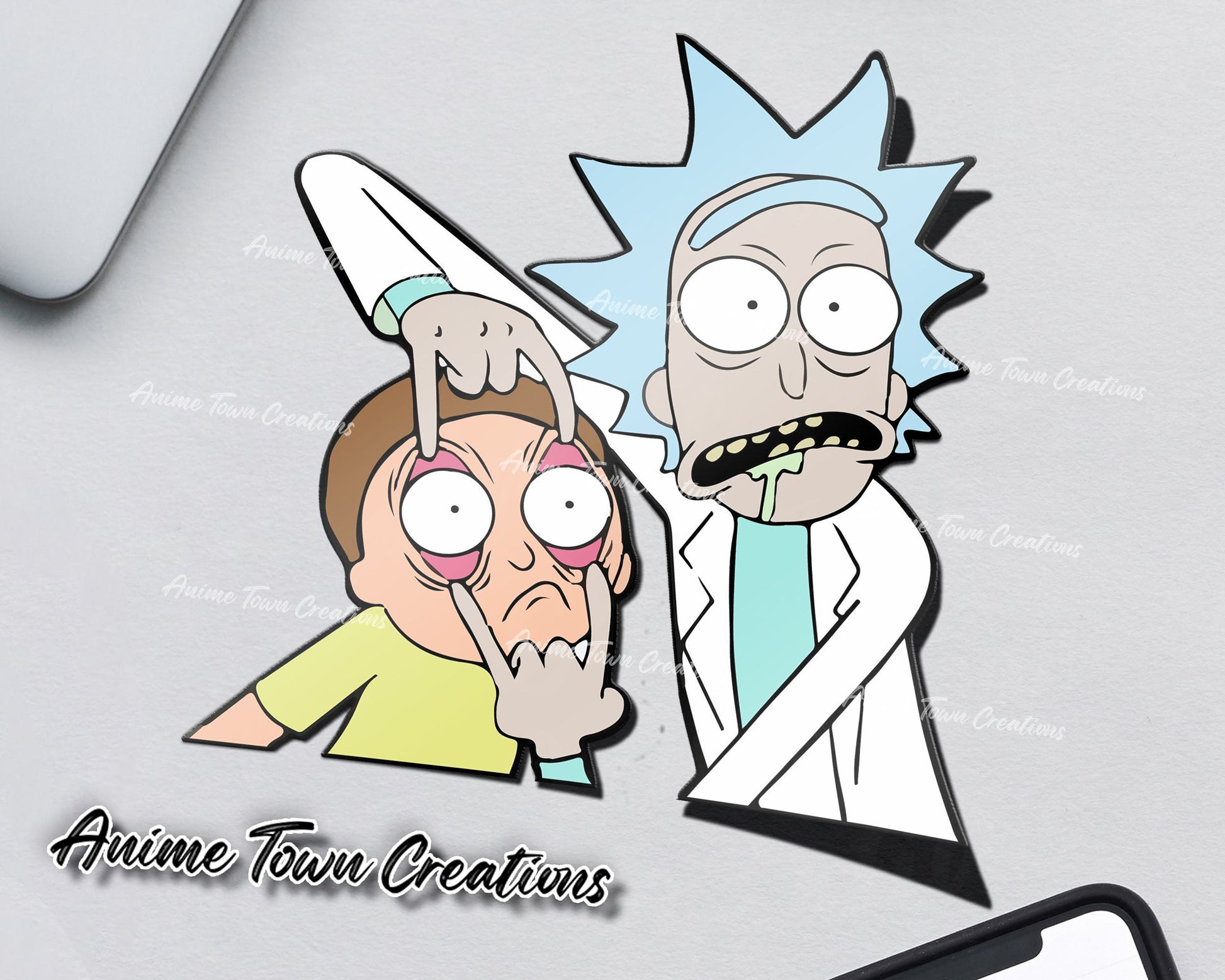 Rick And Morty Open Your Eyes Morty Sticker Sticker – Anime Town Creations