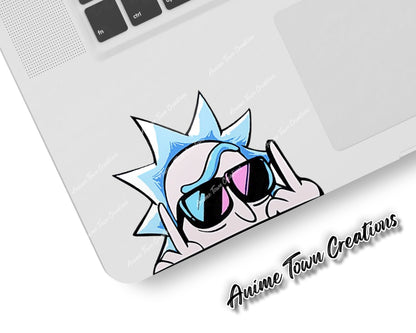 Anime Town Creations Sticker Rick And Morty Stoned Rick 5" Accessories - Anime Rick and Morty Sticker