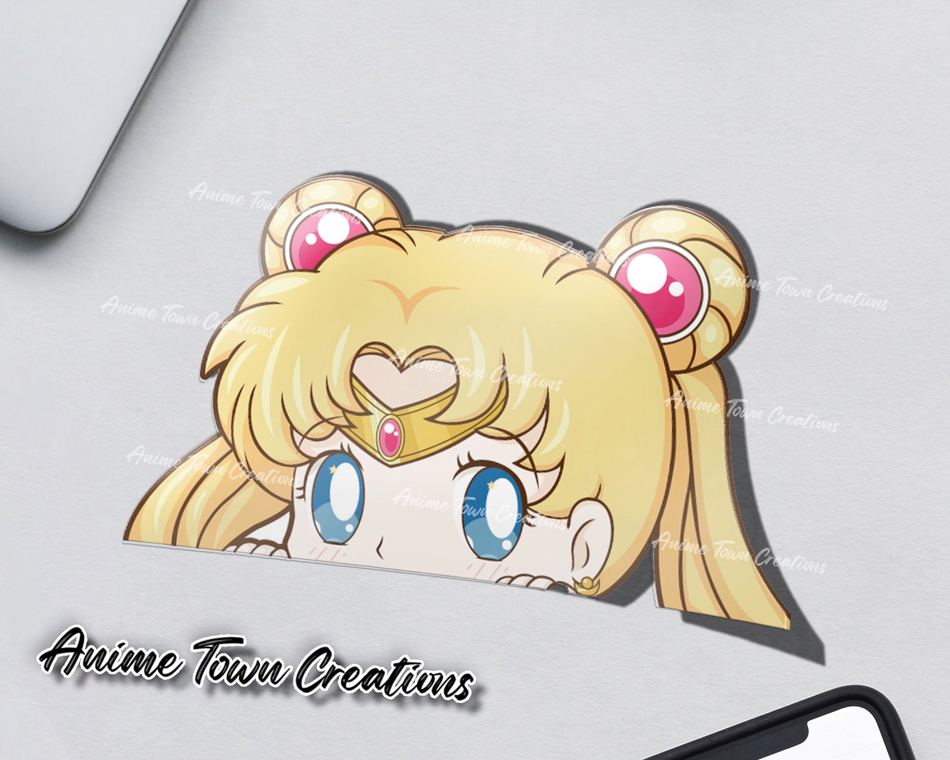 Anime Town Creations Sticker Sailor Moon Cutie Peeker 5" Accessories - Anime Sailor Moon Sticker