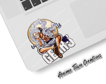 Anime Town Creations Sticker One Piece Luffy Gear 5 5" Accessories - Anime One Piece Sticker