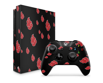 Anime Town Creations Xbox One Naruto Akatsuki Pattern Xbox One Skins - Anime Naruto Xbox One Skin