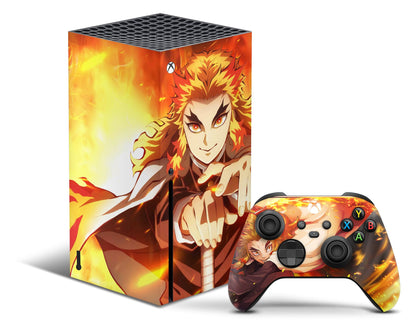 Anime Town Creations Xbox Series X Demon Slayer Rengoku Xbox Series X Skins - Anime Demon Slayer Xbox Series X & S Skin