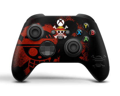 Anime Town Creations Xbox Series X One Piece Luffy Black Xbox Series X Skins - Anime One Piece Xbox Series X & S Skin